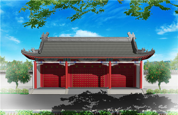 歇山大门前视效果图