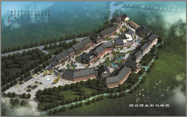 招远商业街鸟瞰