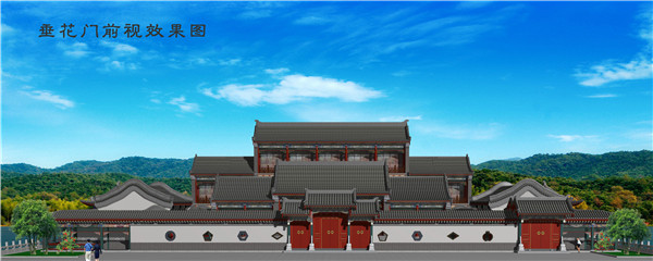 河南四合院垂花门效果图