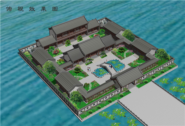河南四合院俯视效果图