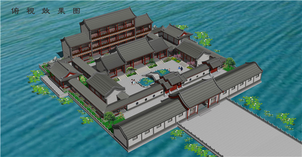 河南四合院俯视效果图