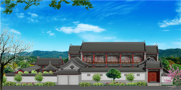 曲阜四合院前视效果图